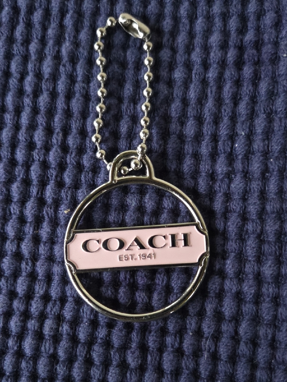 Coach Light  Pink Enamel Medallion Logo Bag Charm